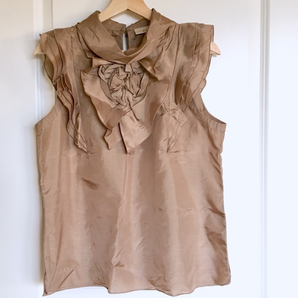Kenar 100% Silk sleeveless blouse Top M